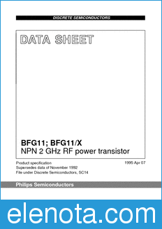 Philips BFG11 datasheet