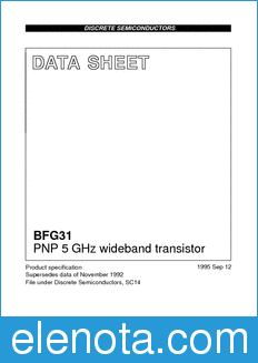 Philips BFG31 datasheet
