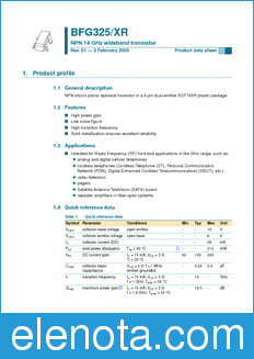 Philips BFG325/XR datasheet