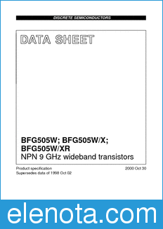 Philips BFG505W datasheet