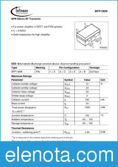 Infineon BFP136W datasheet