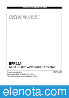 Philips BFR92A datasheet