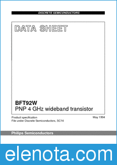 Philips BFT92W datasheet
