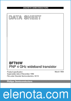Philips BFT93W datasheet