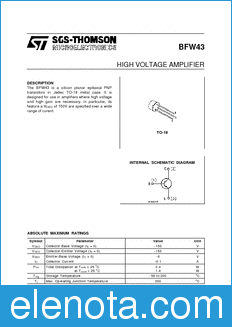 STMicroelectronics BFW43 datasheet