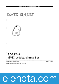 Philips BGA2748 datasheet