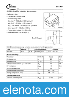 Infineon BGA427 datasheet