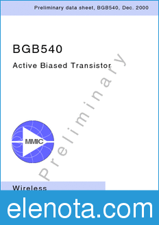 Infineon BGB540_ datasheet