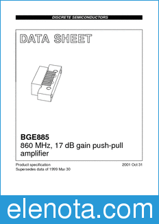 Philips BGE885 datasheet