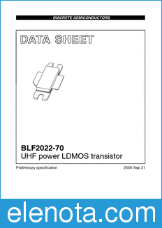 Philips BLF2022-70 datasheet