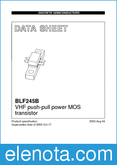 Philips BLF245B datasheet