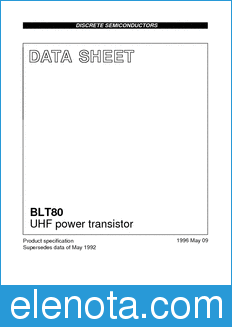 Philips BLT80 datasheet