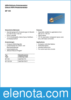 Infineon BP103-3/-4 datasheet