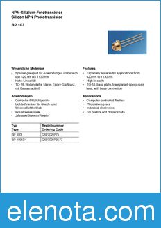 Infineon BP103-3 datasheet