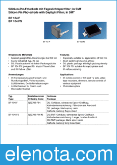 Infineon BP104 datasheet