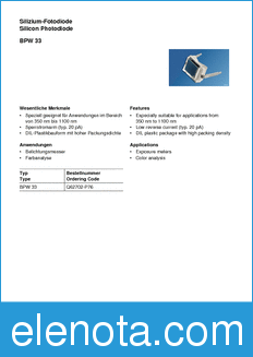 Infineon BPW33 datasheet