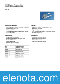 Infineon BPX81-4 datasheet