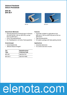 Infineon BPX90 datasheet