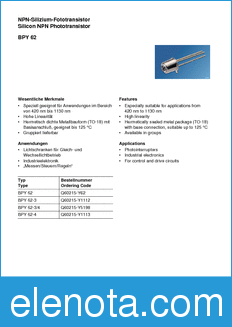 Infineon BPY62-3 datasheet