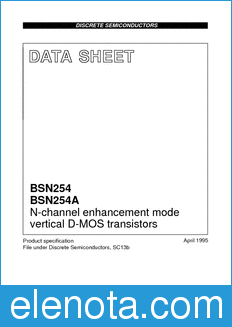 Philips BSN254 datasheet