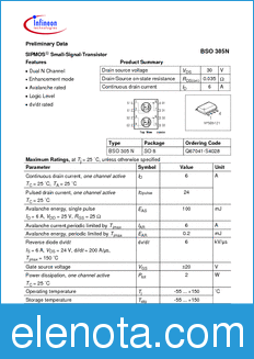 Infineon BSO305N datasheet