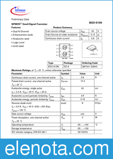 Infineon BSO615 datasheet