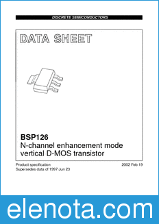 Philips BSP126 datasheet