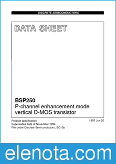 Philips BSP250 datasheet