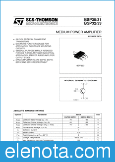 STMicroelectronics BSP30 datasheet