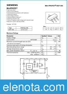 Infineon BSP350 datasheet