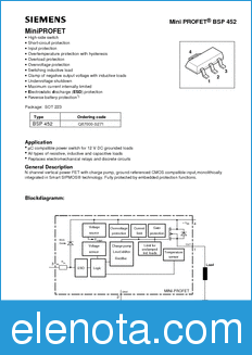 Infineon BSP452 datasheet