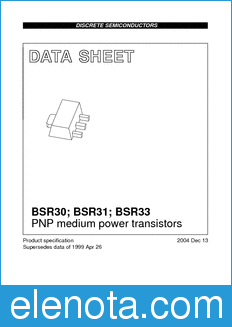 Philips BSR30 datasheet