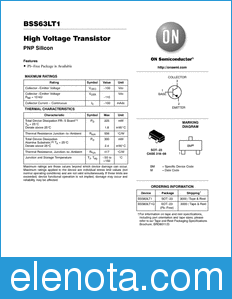 ON Semiconductor BSS63LT1 datasheet