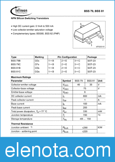 Infineon BSS79C datasheet