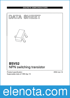 Philips BSV52 datasheet