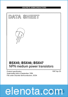 NXP Semiconductors BSX45 datasheet