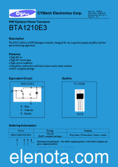 Cystech Electonics BTA1210E3 datasheet