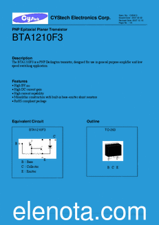 Cystech Electonics BTA1210F3 datasheet