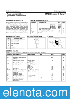 Philips BTA216X datasheet