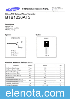 cystek BTB1236AT3 datasheet
