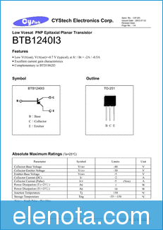 cystek BTB1240I3 datasheet