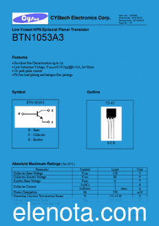 Cystech Electonics BTN1053A3 datasheet