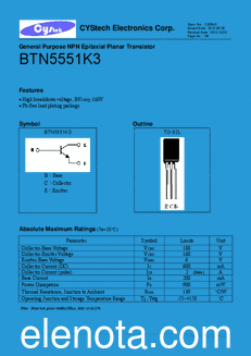 Cystech Electonics BTN5551K3 datasheet