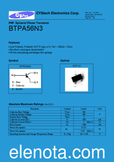 Cystech Electonics BTPA56N3 datasheet