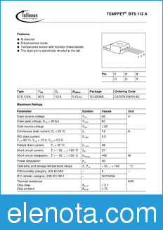 Infineon BTS112-A datasheet