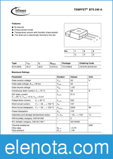 Infineon BTS240-A datasheet