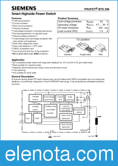 Infineon BTS308 datasheet