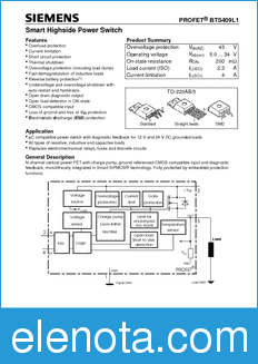 Infineon BTS409-L1 datasheet