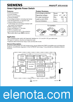 Infineon BTS410-D2 datasheet