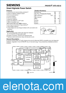 Infineon BTS432-I2 datasheet